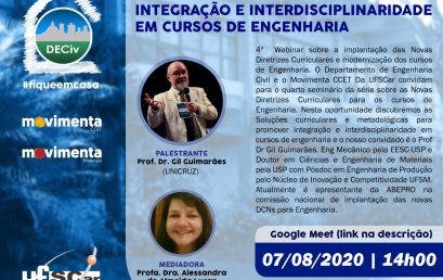 WEBINAR: SOLUÇÕES CURRICULARES E METODOLÓGICAS PARA PROMOVER INTEGRAÇÃO E INTERDISCIPLINARIDADE EM CURSOS DE ENGENHARIA