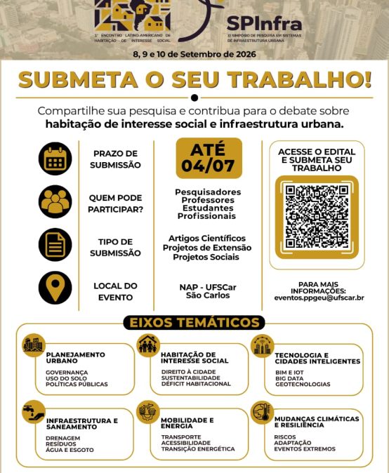 ELAHIS – 1º Encontro Latino-Americano de habitação de interesse social. SPInfra – XI Simpósio de pesquisa em sistemas de infraestrutura urbana