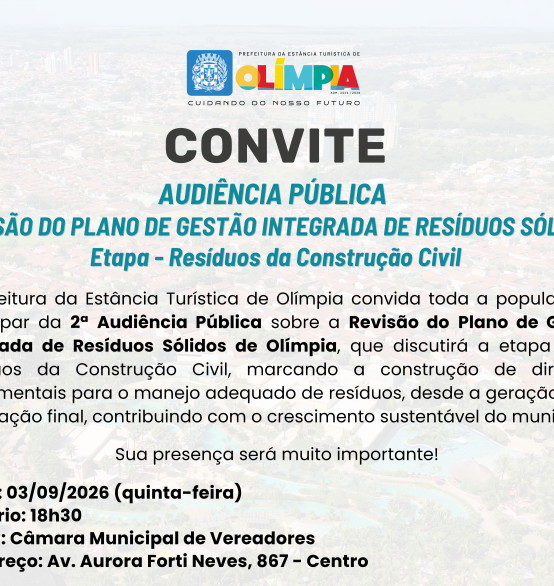 Olímpia promove audiência pública para definir diretrizes sobre resíduos da construção civil urbana